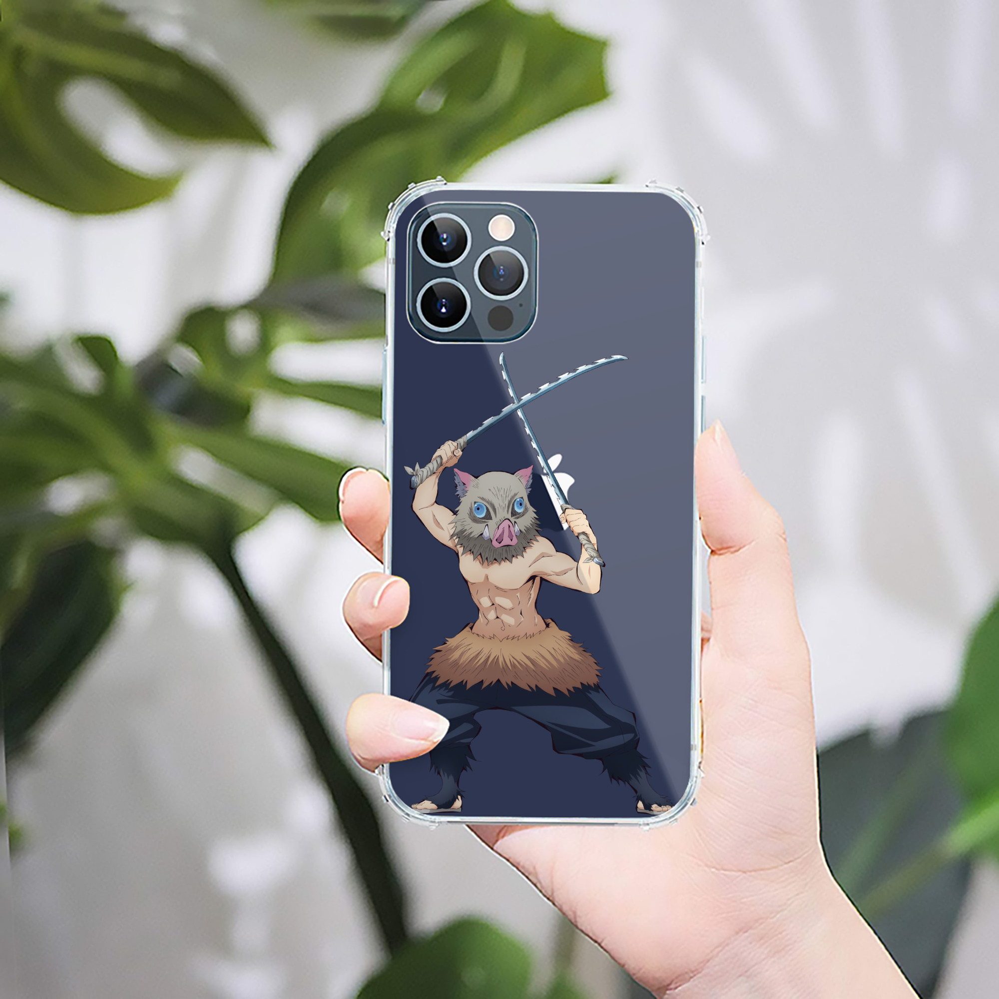（画像用） 鬼滅の刃（きめつのやいば）嘴平 伊之助／はしびら いのすけ Hashibira Inosuke 【iPhone 12シリーズ対応】透明スマホケース（クリアソフトケース）